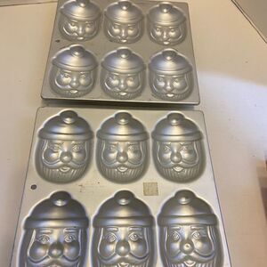 2 Wilton Santa Claus cake pans 1983‎